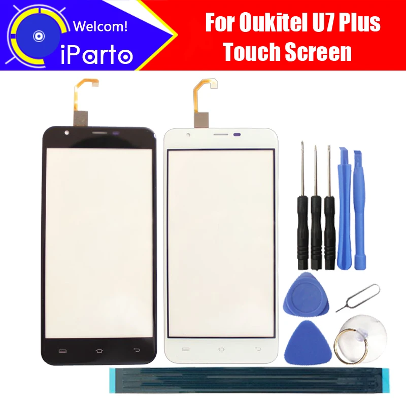 

5.5inch Oukitel U7 Plus Touch Screen Glass 100% Guarantee Original New Glass Panel Touch Screen For U7 Plus + tools+Adhesive