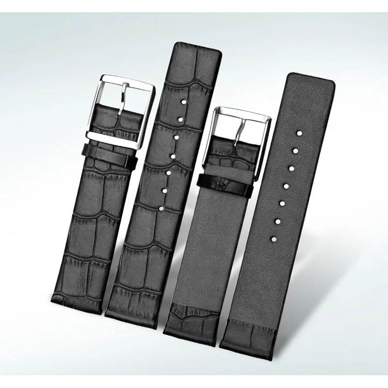 

Strap Men and Women Leather Ultra-thin Pin Buckle Needle Pattern Bamboo Pattern Strap Watch Chain Accessories