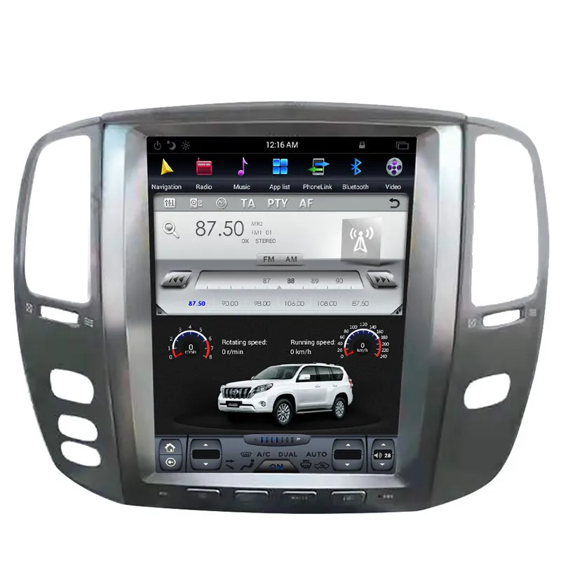 Flash Deal 12.1" Tesla Android Car Multimedia Stereo DVD GPS Navigation for Toyota Land Cruiser 100 Lexus LX470 2003 2004 2005 2006 2007 1