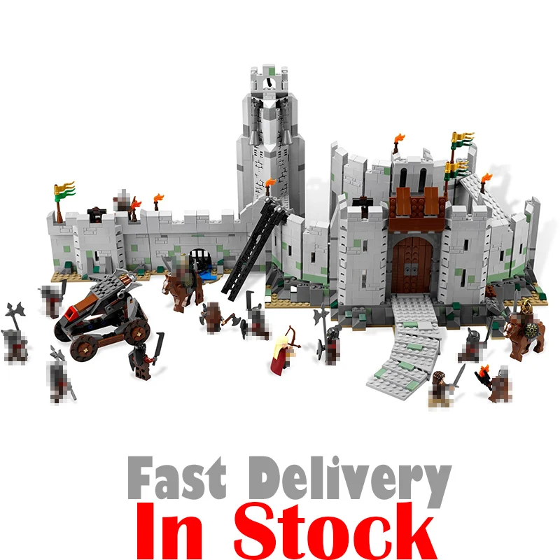 

In Stock Lepin 16013 The Lord of the Rings 1368Pcs Series The Battle Of Helm' Deep Model Building Blocks Bricks Educational Toys
