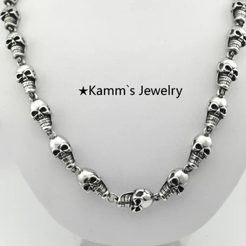 

9mm Skull Necklace Chain Men jewelry Punk 316L Stainless Steel Casting Wholesale Biker Men Chain Top Quality Heavy Cool KN271