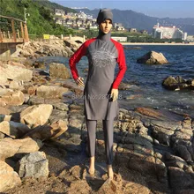 Скромный мусульманский купальный костюм Hajib Буркини для женщин полное покрытие консервативная одежда для плавания плюс размер