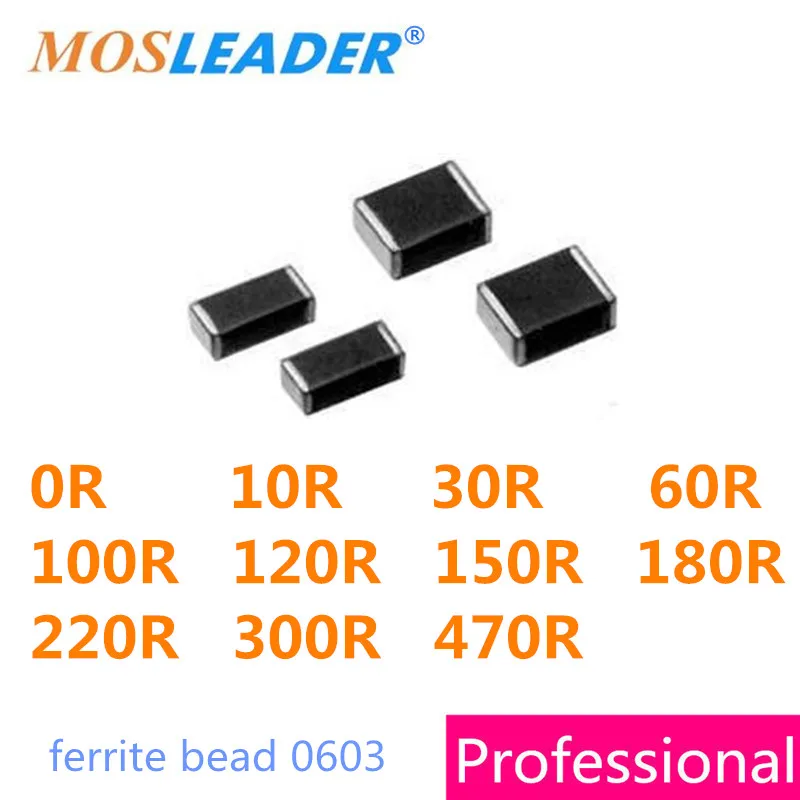 Ферритовые бусины с чипом Mosleader 0603 4000 шт. 0R 10R 30R 60R 100R 120R 150R 180R 220R 300R 470R 1608