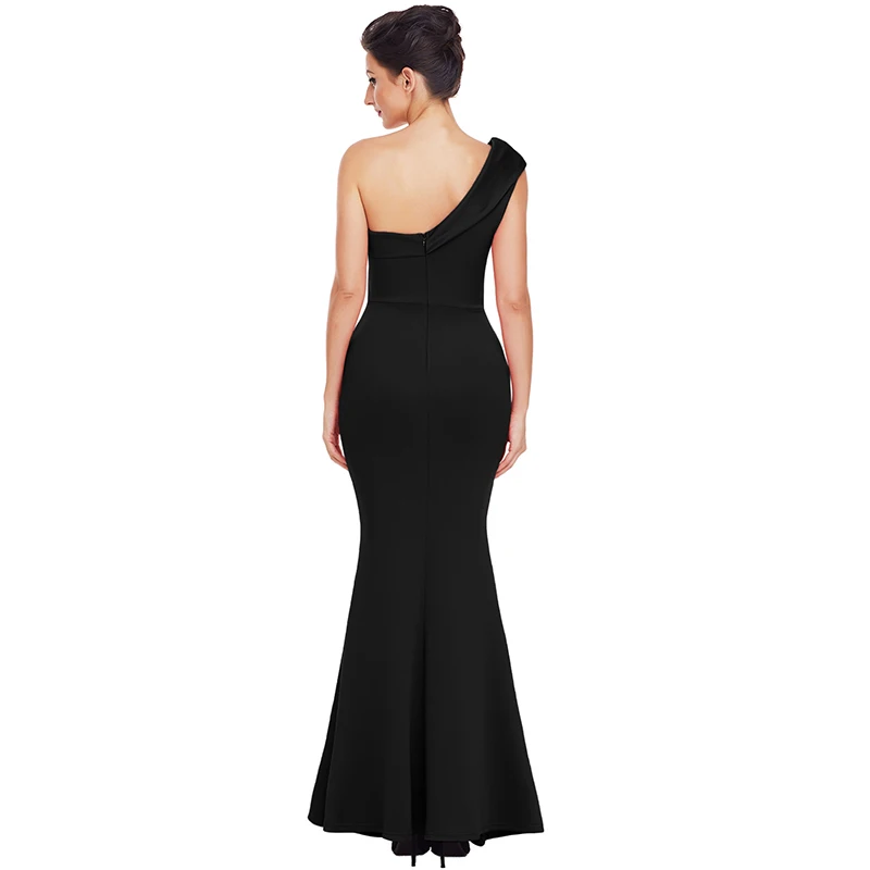 Black-Sexy-One-Shoulder-Ponti-Gown-LC61774-2-2
