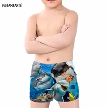 INSTANTARTS/летние дышащие купальные плавки для мальчиков с принтом морских животных, рыб/акул/черепашек, детские пляжные плавки