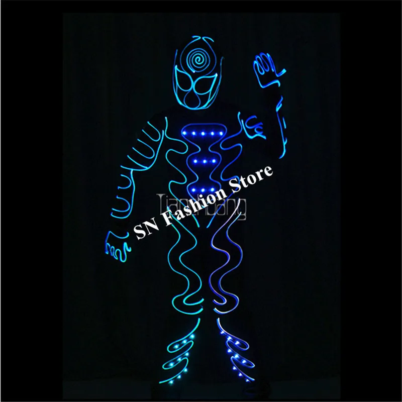Best Offers TC-178 Programmable EL men led costumes ballroom dance light robot clothes satge dj bar wear full color RGB luminous performance