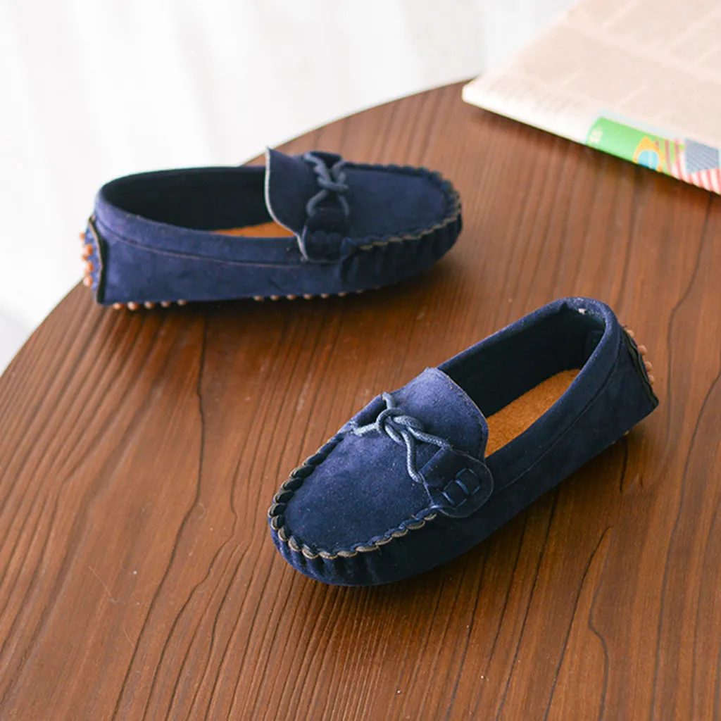Детские Лоферы для мальчиков и девочек; однотонная дышащая повседневная обувь с мягкой подошвой