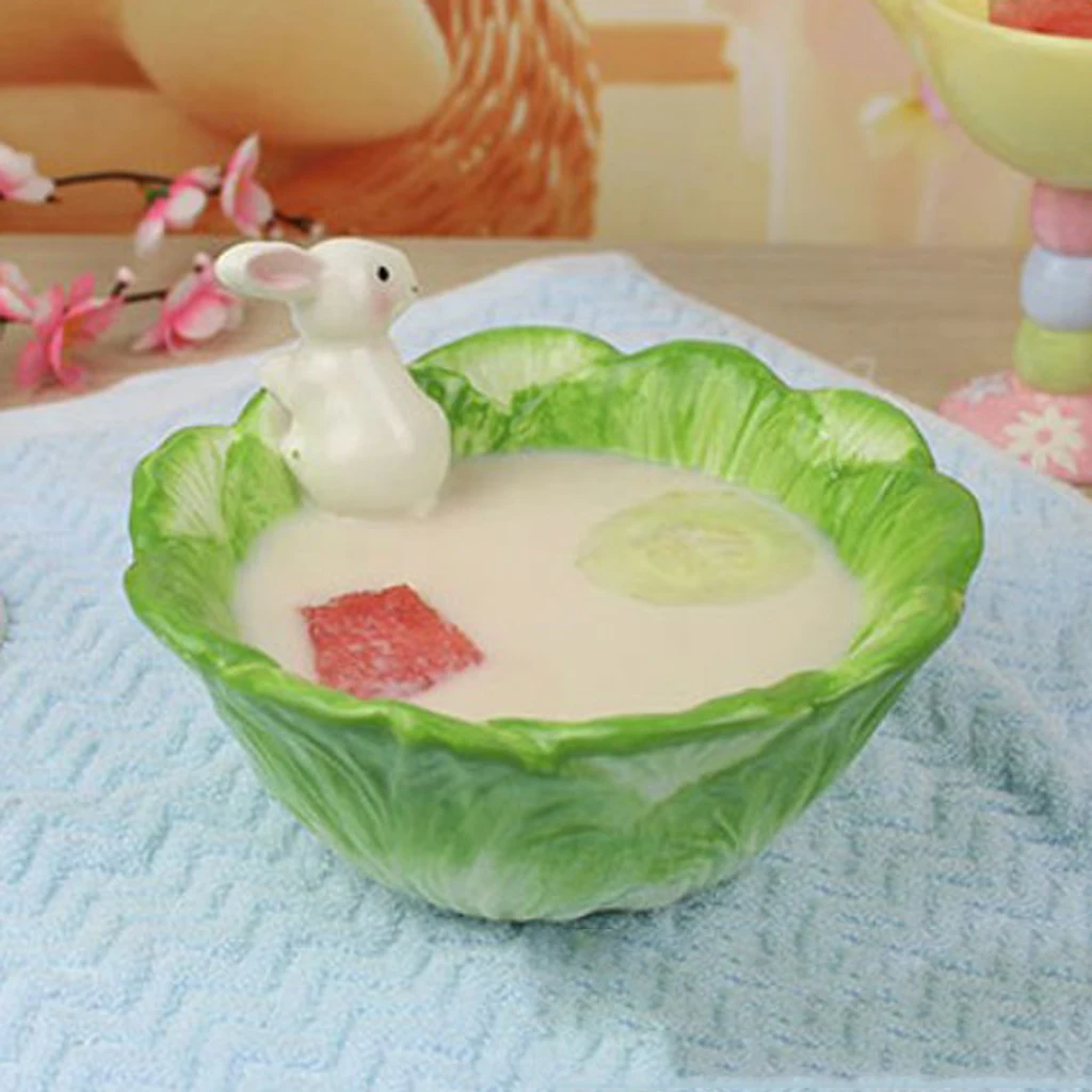 Novelty Fruit Tray Cabbage Rabbit Ceramic Plates Fruit Dessert Candy Dishes Restaurant Tray Platter Tableware