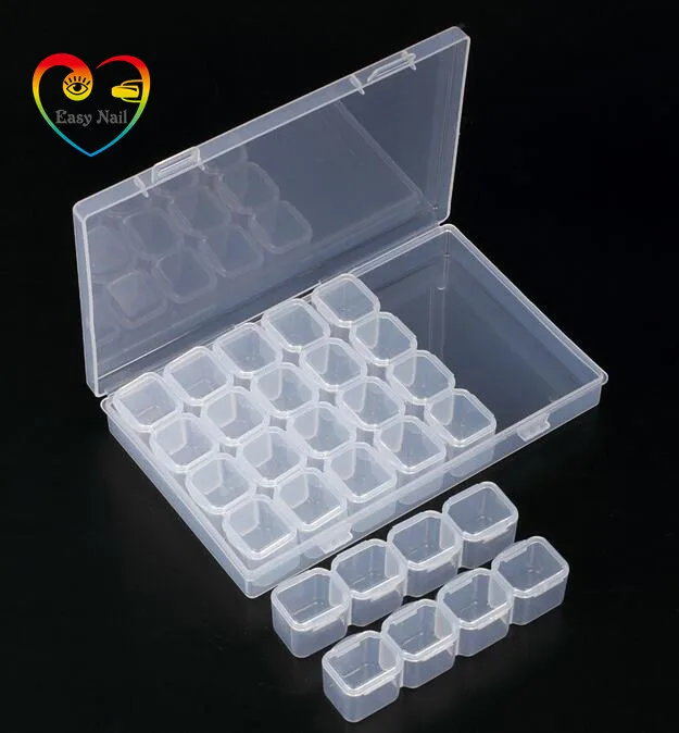 Hot 1PC 28 Grid Removable Empty Nail Decoration Storage Box Case Nails