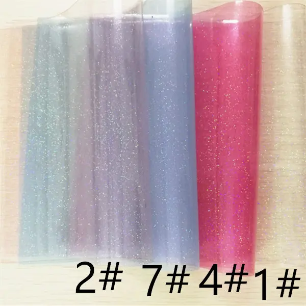 Buy Free shipping 30x120cm Transparent glitter PVC