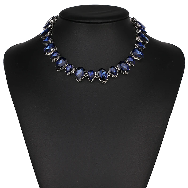 Высокое качество full Crystal Колье Fashion Choker дизайн коренастый Luxury воротник Crystal себе ожерелье для женщин N1409