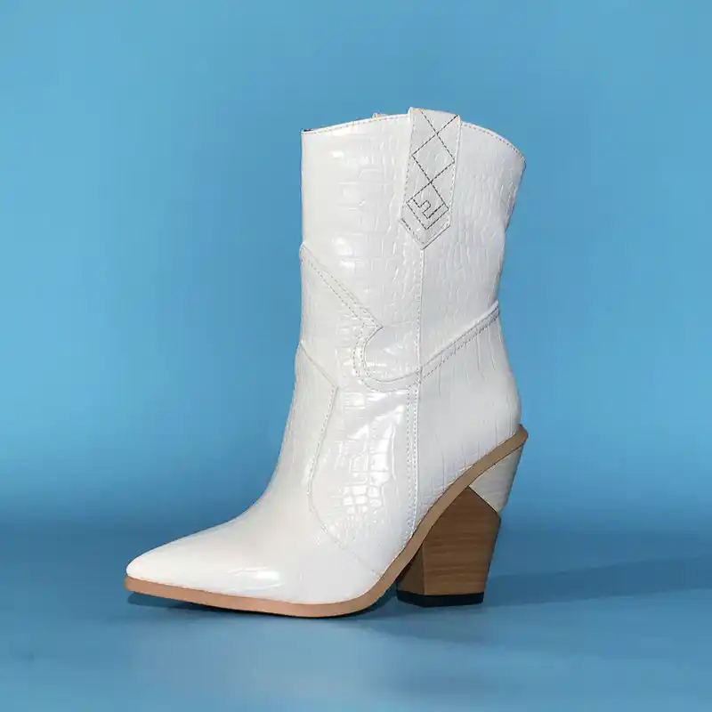 white short western boots