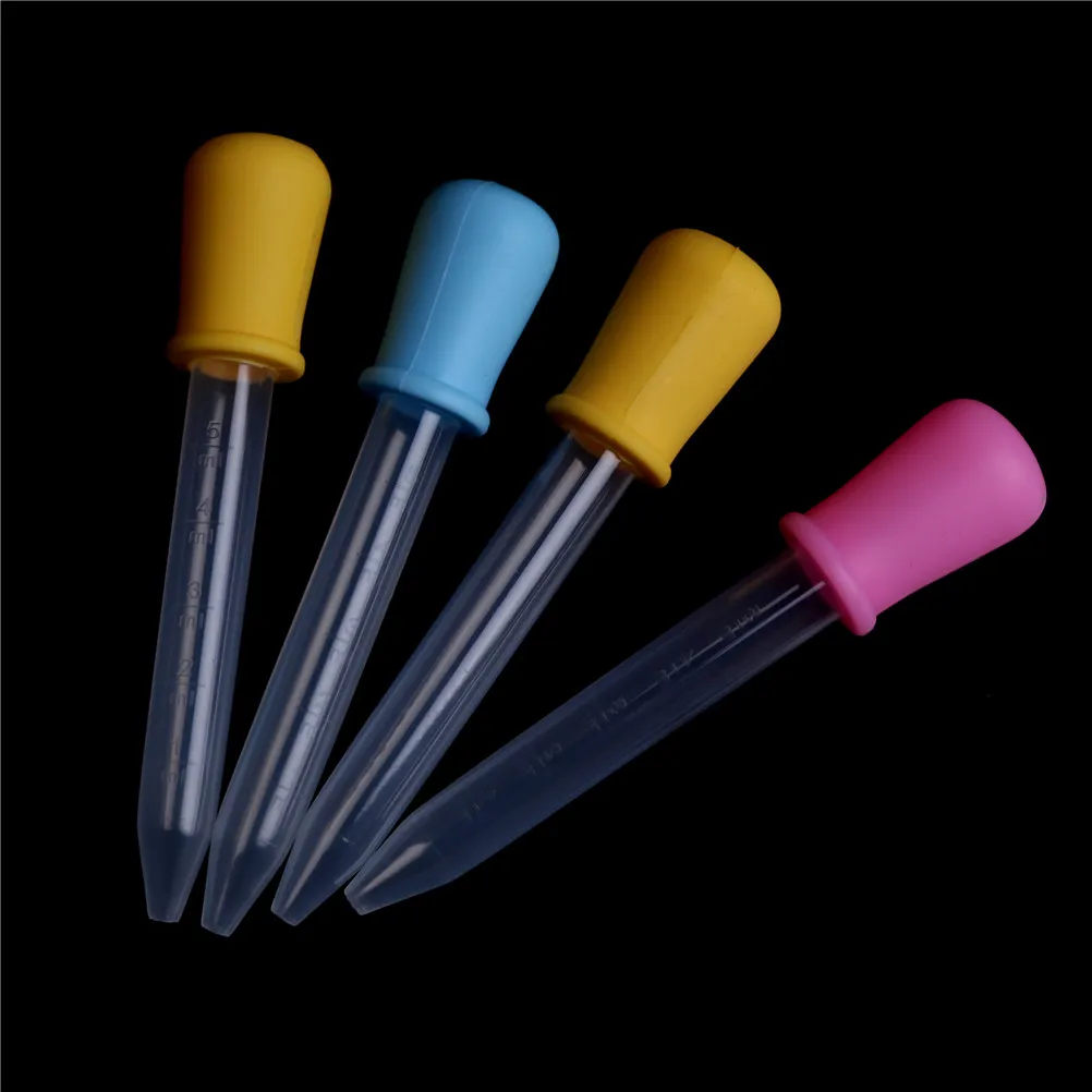 2 шт. маленькая силиконовая пластиковая пипетка-капельница с жидким ушным глазом для кормления 5 мл для школьных лабораторных принадлежностей цвет случайный