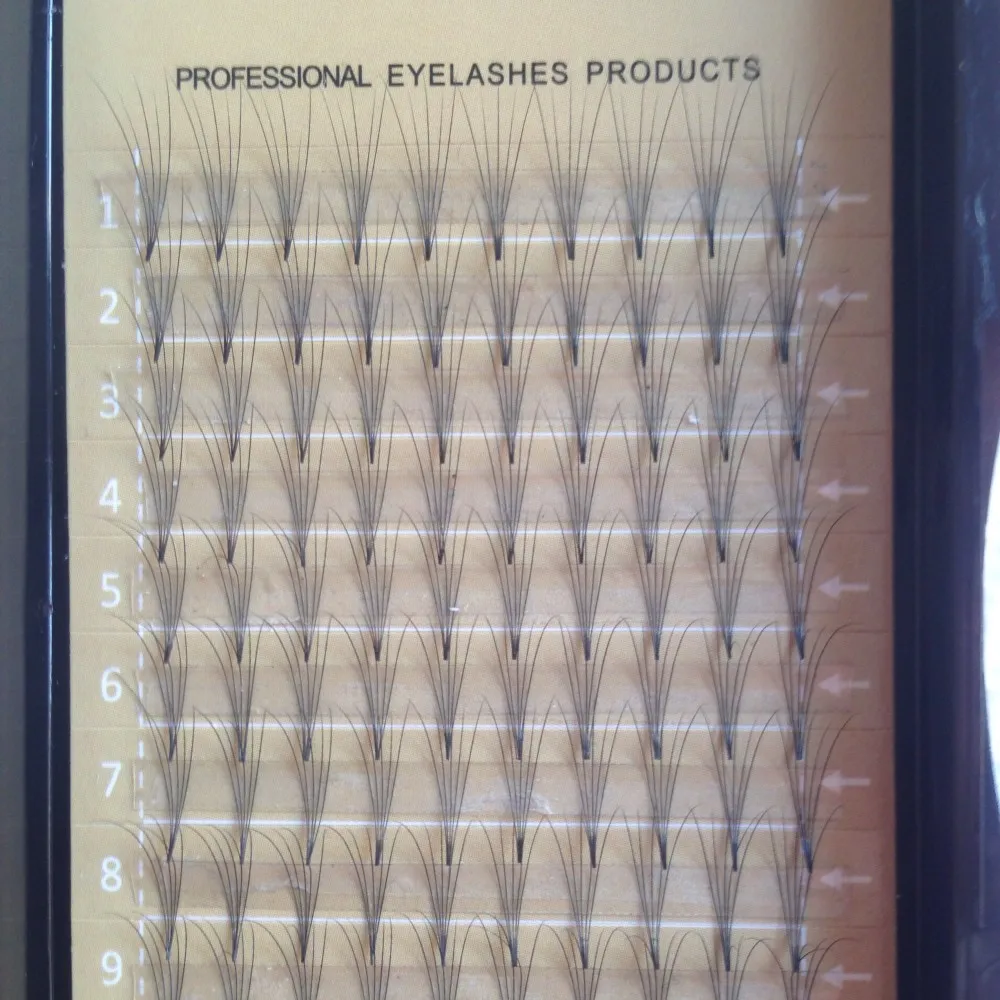 1 Tray 12 Rows Premade Fans 5D Individual Eyelashes 0.07mm C Curl 3D Volume Professional Grafting 5 Clusters Korea Eye Lashes (12)