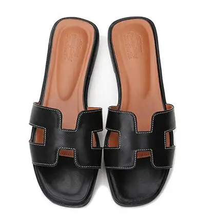 

2019 new wholesale women summer fashion wear flat-bottomed word ladies letter slippers