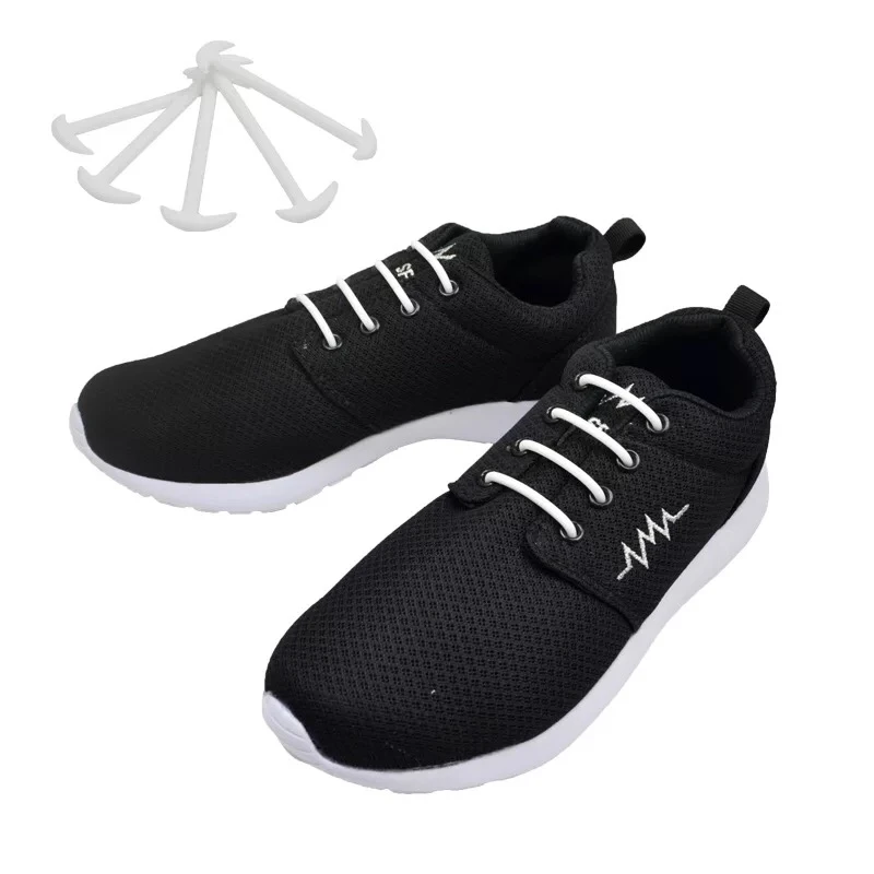 12 шт./компл. 3 размера Для мужчин Для женщин кожаные туфли ленивые шнурки без завязок; шнурки из эластичного силикона; подходят 3 цвета L6 - Цвет: Белый
