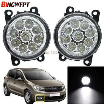 

2x Car Exterior Accessories H11 9pieces LED Fog Lamps For Dacia Sandero Hatchback 2008-2015 LED Lights White Yellow