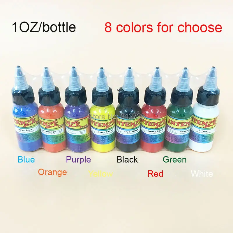 Free Shipping 5 Bottles Professional Tattoo Ink 30ml/ 1oz / 30g Color