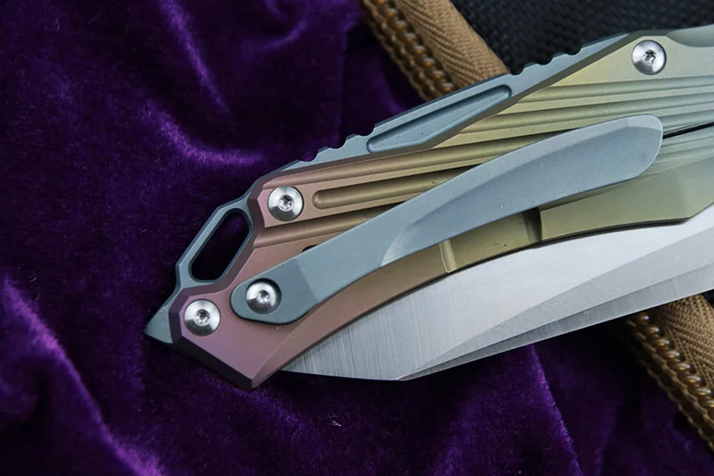 LEMIFSHE JK3287 Флиппер D2 стальное лезвие титановая ручка Открытый Отдых Охота Карманный кухонный фруктовый Складной Нож EDC инструмент