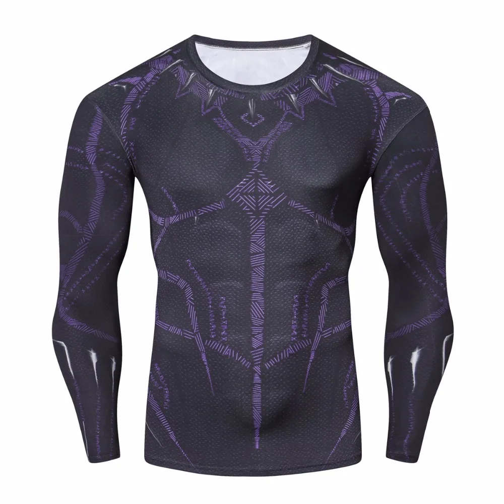 Billige 2018 männer Fitness Kleidung Schwarz Panther Set Mode Set + Leggings Basis Schicht Sets 3D Drucken Volle Kompression Sets