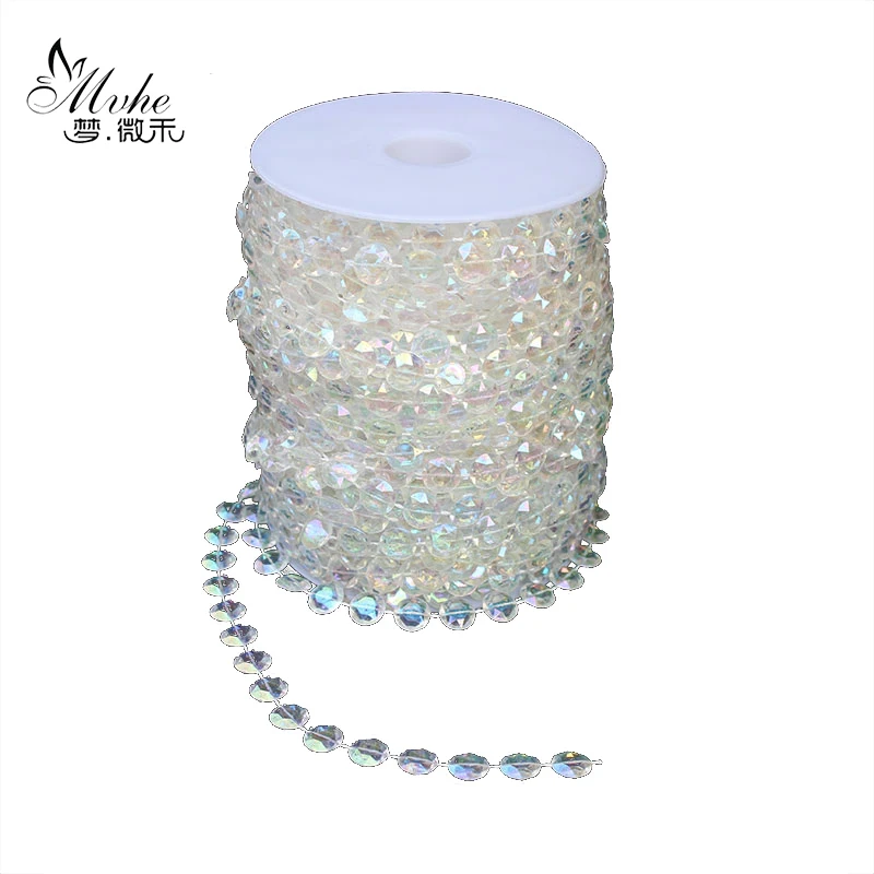 

Octagon Acrylic Crystal Clear Beads chain Garland Teardrop Octagonal Beaded Strand Hanging Curtain For Wedding Party Decor