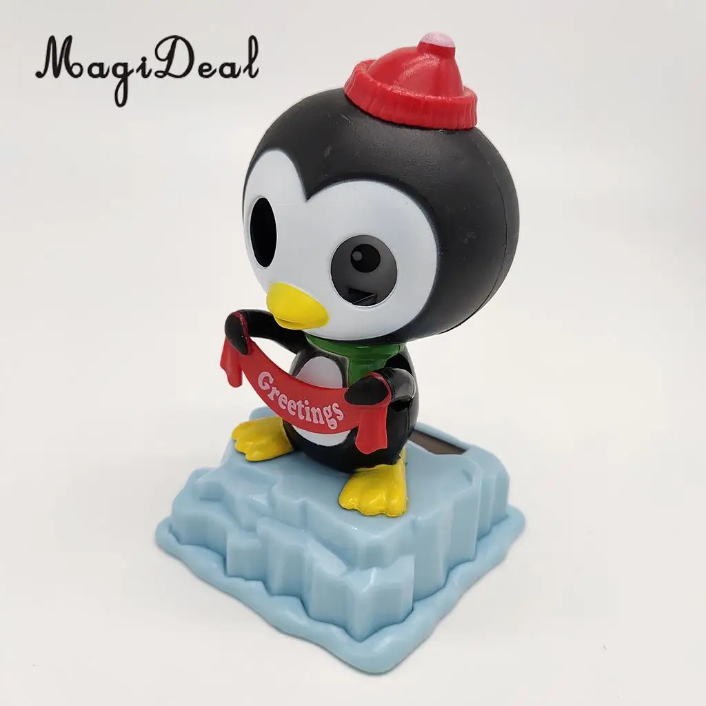 Solar Powered Bobbing Penguin Animal Figure - Fun Solar Science Toy Home Desktop Car Decor Bobbleheads Animal Pet Model
