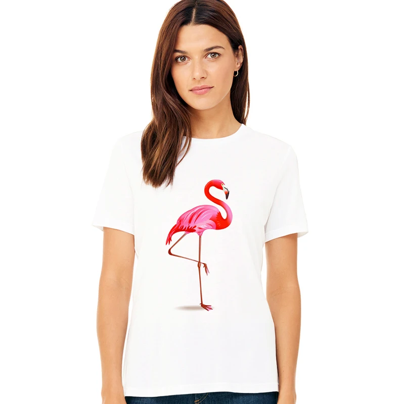 

Pink Flamingo Vogue T Shirt Women Tshirt Casual Cotton Summer T-Shirt Women Tops White Tee Shirt Femme Kawaii Camisetas Mujer