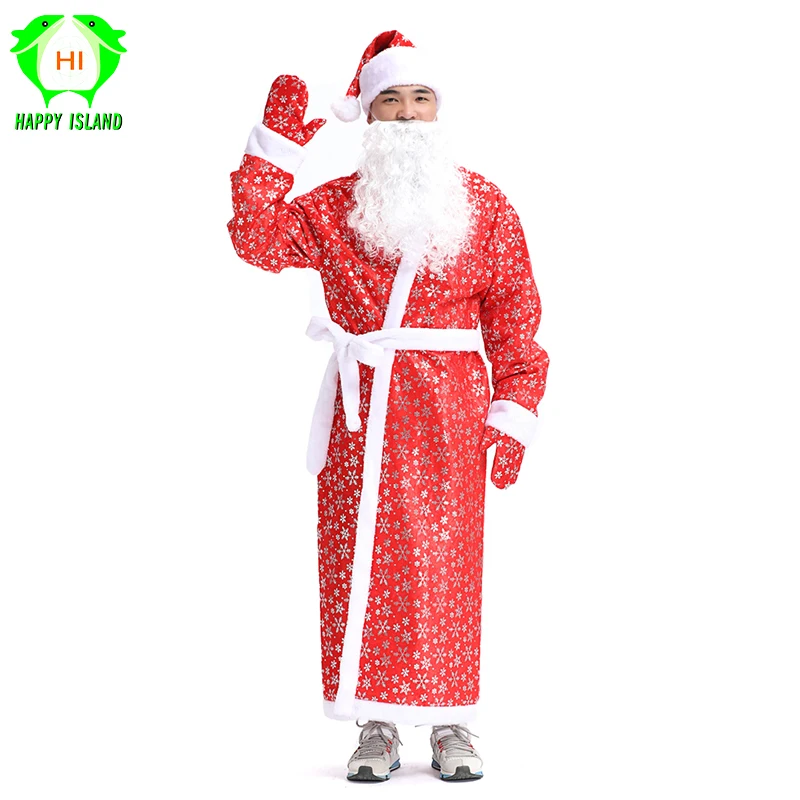 

Russia Christmas Santa Claus Costumes Cosplay Santa Claus Clothes Fancy Dress In Christmas Men 5pcs/set Costume Suit For Adults