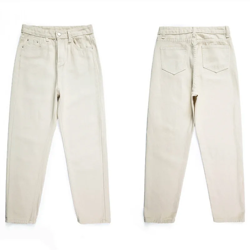Aisiyifushi, винтажные Женские джинсы-бойфренды для женщин, женские штаны с высокой потерей, женские белые джинсы, мешковатые из джинсовой ткани, штаны для женщин s
