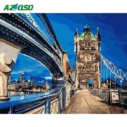 AZQSD 5D DIY алмаз пейзажной живописи алмаз вышивка продажа полный квадратный/круглый дрель Алмазная мозаика мост Декор подарок
