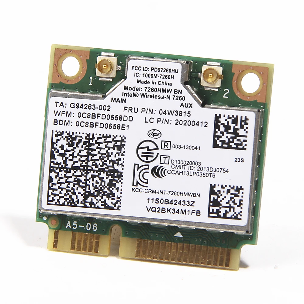 Новый для IBM Lenovo ThinkPad Intel Беспроводной-n 7260 7260hmw 300 Мбит/с Wi-Fi Bluetooth BT4.0 Половина Mini pci-e