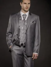2017 Latest Coat Pant Designs Sliver Grey Shining Formal Custom Wedding Suit for Men Slim Fit Tuxedo 3 piece Ternos C