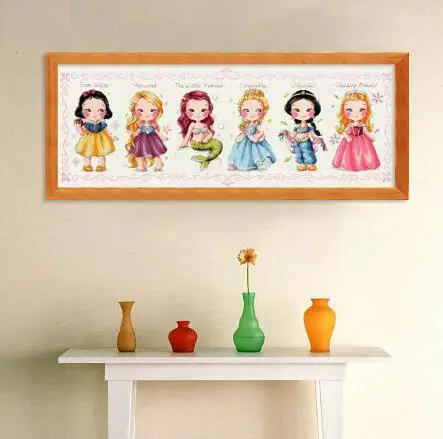 cs-2608 Cross Stitch Kit Princess Collection Snow White Rapunzel Mermaid Cinderella Sleeping Beauty SO