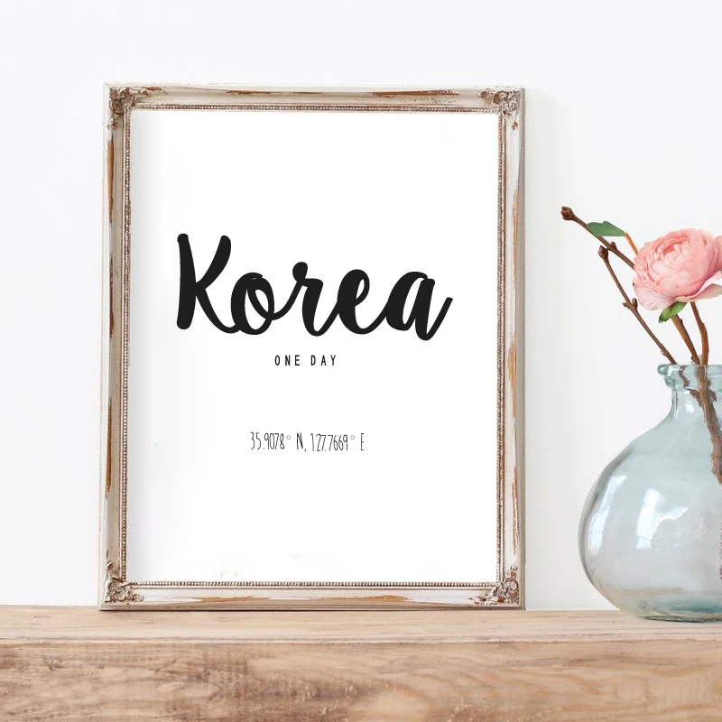 

Korea One Day Poster Wall Art Canvas Prints Kpop Kdrama Travel Art Painting Modern Minimalism Picture Home Wall Art Decor