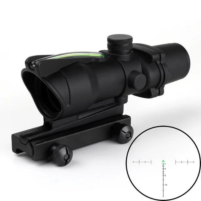 Охотничий Оптический Прицел ACOG 4X32 реальное волокно оптика красный зеленый с