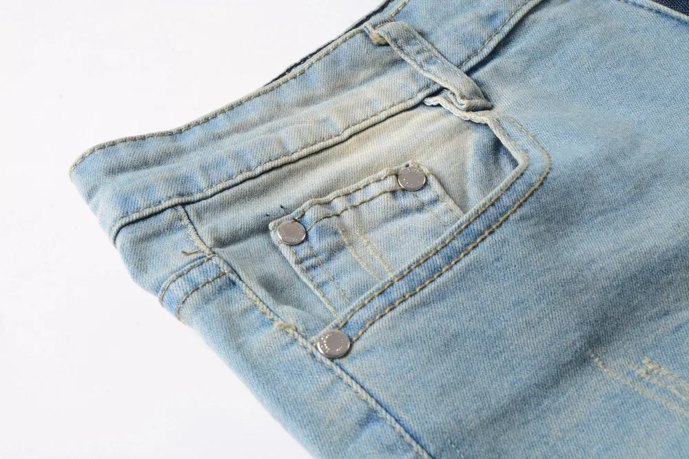 Модные брюки нищий укороченные брюки мужские 2019 рваные джинсы мужские одежда с заплатками ковбойские джинсовые брюки мужские хип-хоп