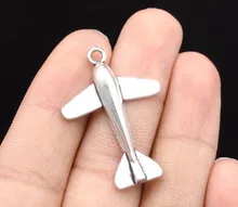 20 pçs/lote -- 35x25mm, avião cham, Antigo banhado a prata encantos aeronaves, material de BRICOLAGE, acessórios de Jóias