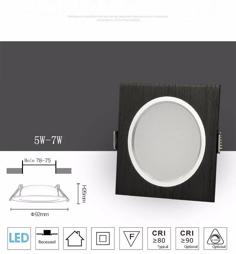 square driverless led down light black-6