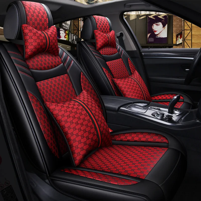 Fashion New Car Back Seat Cover Carbon Fiber Leather Car Seat Protector Fundas Coche Asiento Universal