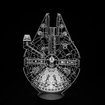 

Star Wars Millennium Falcon 3D LED Night Light 7Colorful Atmosphere Lamp Novelty Lighting