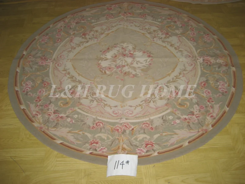 Free shipping 5'X5' Round French Aubusson Woolen carpets New Store Openning with wholesale prices for all stocks rugs | Дом и сад