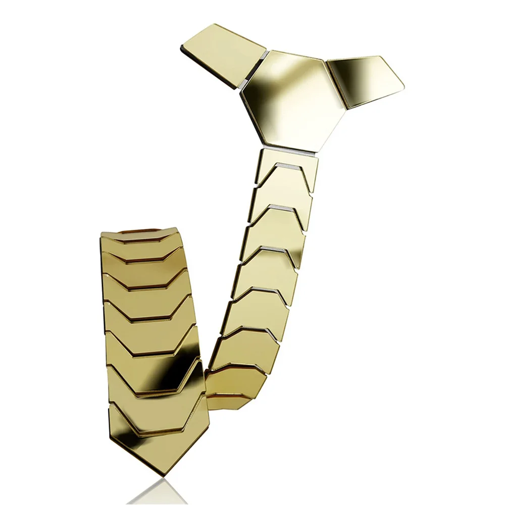 4 цвета, модный металлический зеркальный галстук, золотые, серебряные, блестящие Галстуки, приталенный подарок для влюбленных, свадебные аксессуары для жениха, HextieDJ Singer - Цвет: 24K Gold Mirror