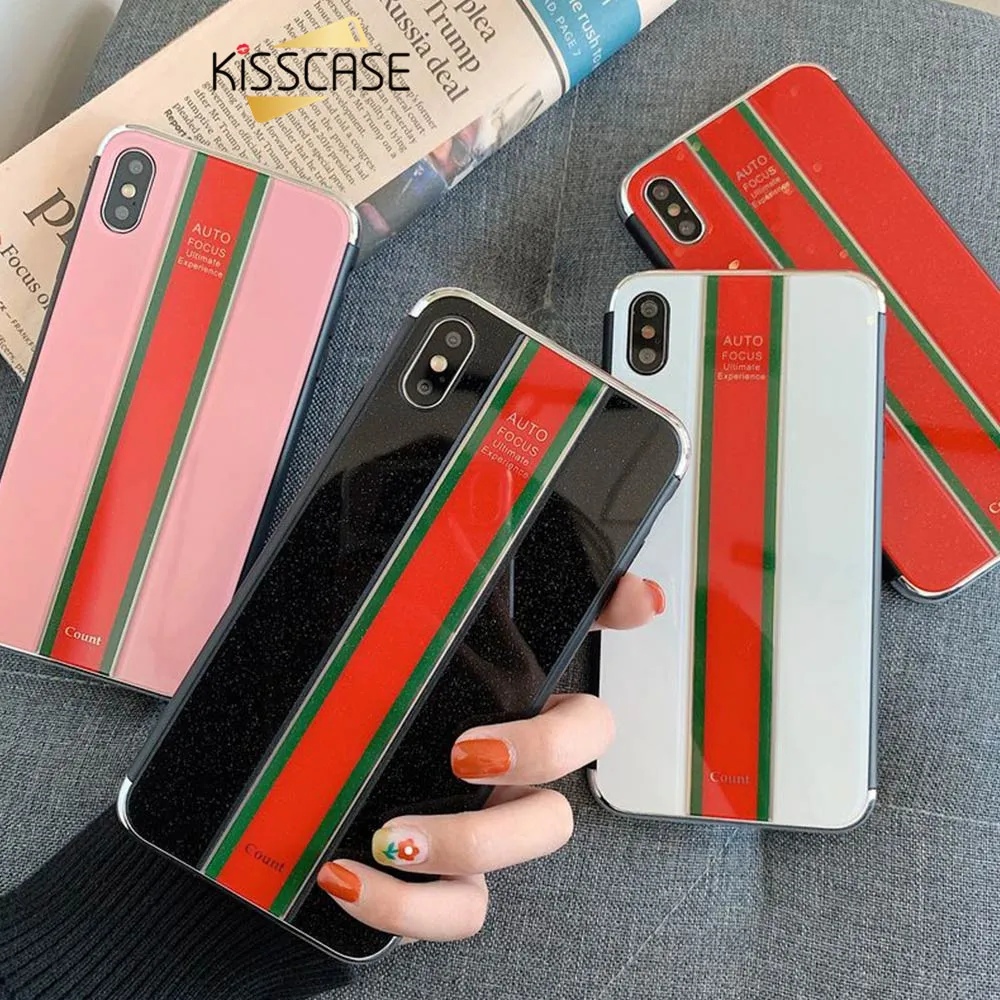 KISSCASE Three Solid Color Splicing Case For iPhone 6 7 8 X XS XR Luxury Patterns Full Cover 6S Plus MAX Cases |