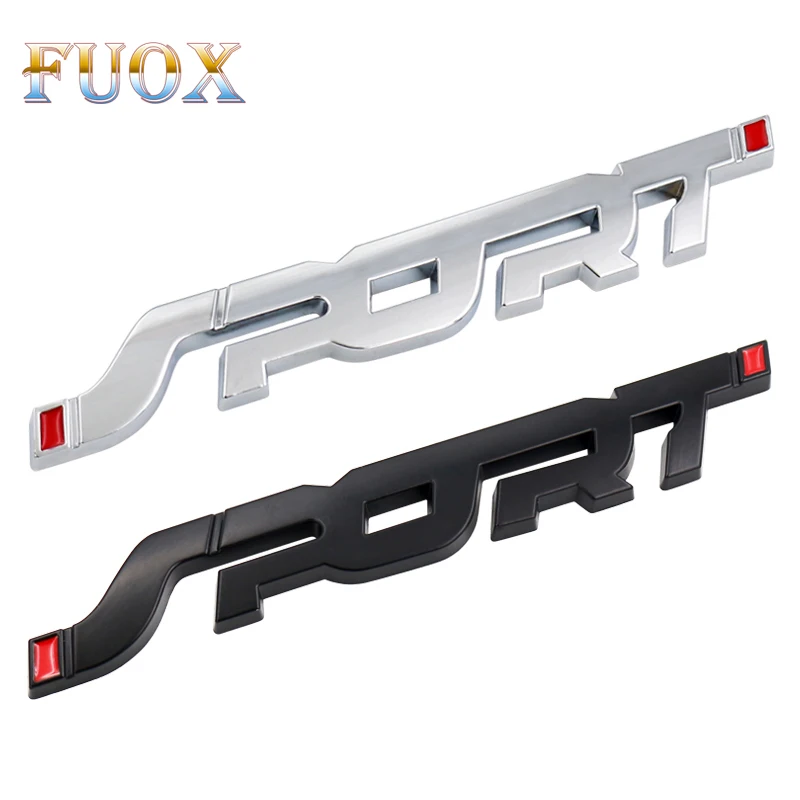

Metal 3D Chrome Silver / Black Auto Car Trunk Racing SPORT Word Letter Logo Emblem Badge Decal Sticker For bmw Car accessories