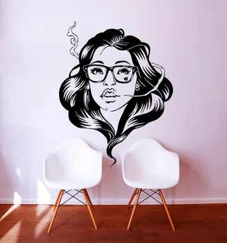 

Hair Salon Wall Decal Girl Sticker For Barbershop Fashion Beautiful Decor