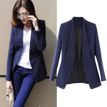 

Plus Size 3XL Elegant Work Wear Long Blazer Women Long Sleeve Small Suit Jacket Women Blazer Feminino Ladies Blazer Tops C4422