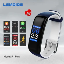 Lemdioe P1 Bluetooth banda inteligente con Presión arterial Frecuencia Cardíaca Monitores pulsera inteligente IP67 impermeable colorido banda pantalla