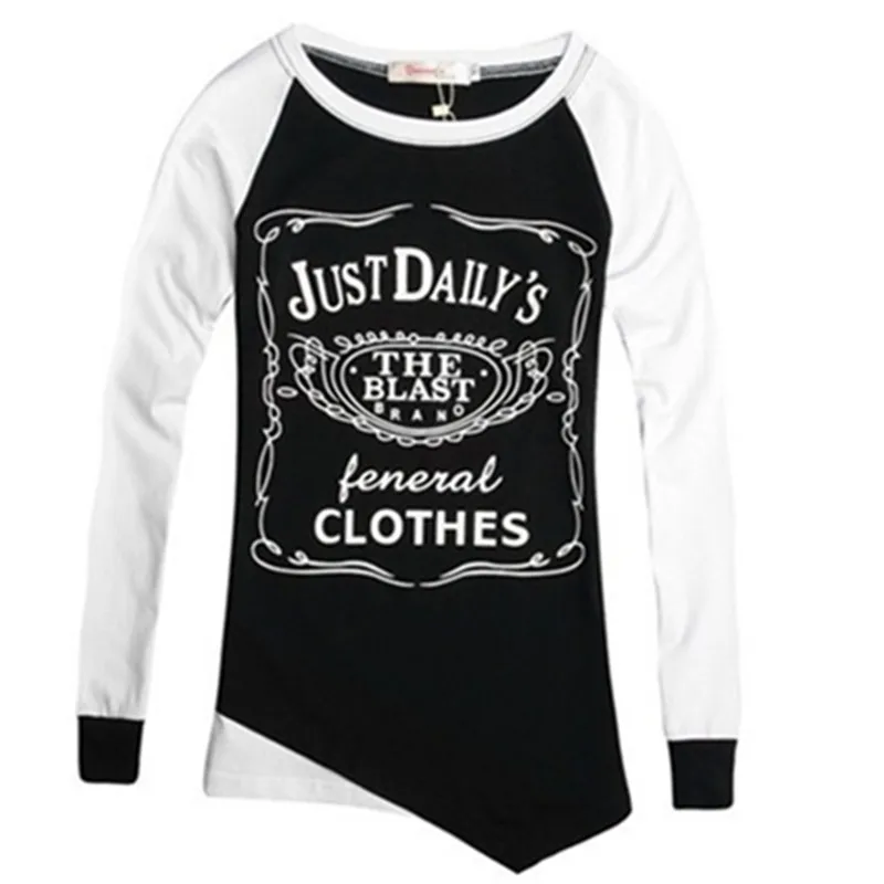 Fashion T shirt Women Cotton Long Sleeve Tshirt Patchwork Raglan Sleeve T-shirts for Women Female T-shirt Winter Tops