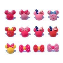 Распродажа, 1 шт., с Микки Маусом, с бантом, ПВХ, обувь, пряжки, аксессуары, подходят для браслетов, Croc JIBZ, детская вечеринка, рождественские подарки