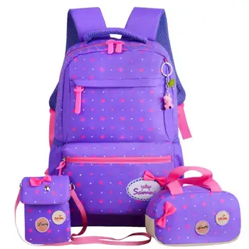 

Children School Bags Teenagers Girls Printing Rucksack school Backpacks 3pcs/Set Mochila kids travel backpack Cute shoulder bag